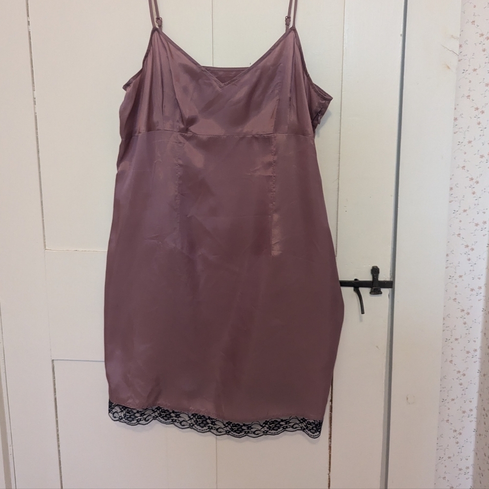 Anthropologie Moulinette Silk Slip S Dress Pink Purple Mauve Zipper Day Night